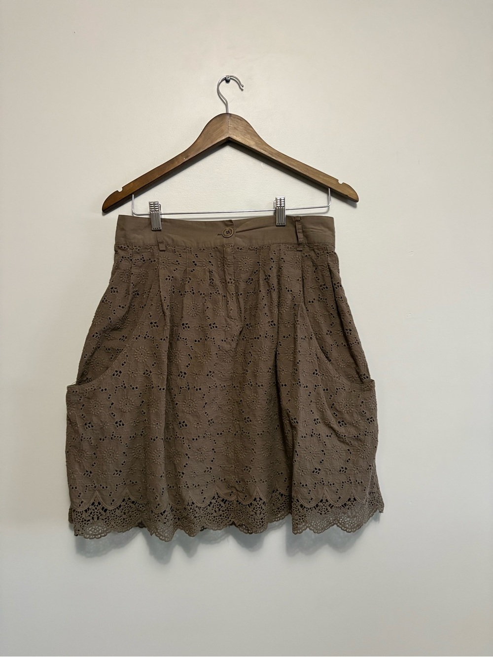 Adolfo Dominguez Women’s Eyelet Skirt in Brown